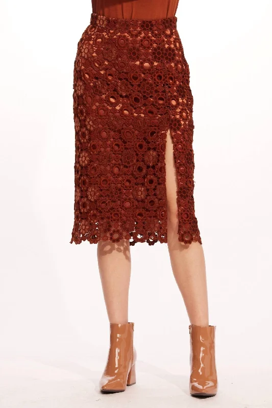 taupe cargo skirts rugged -Brina Skirt In Sumatra Lace