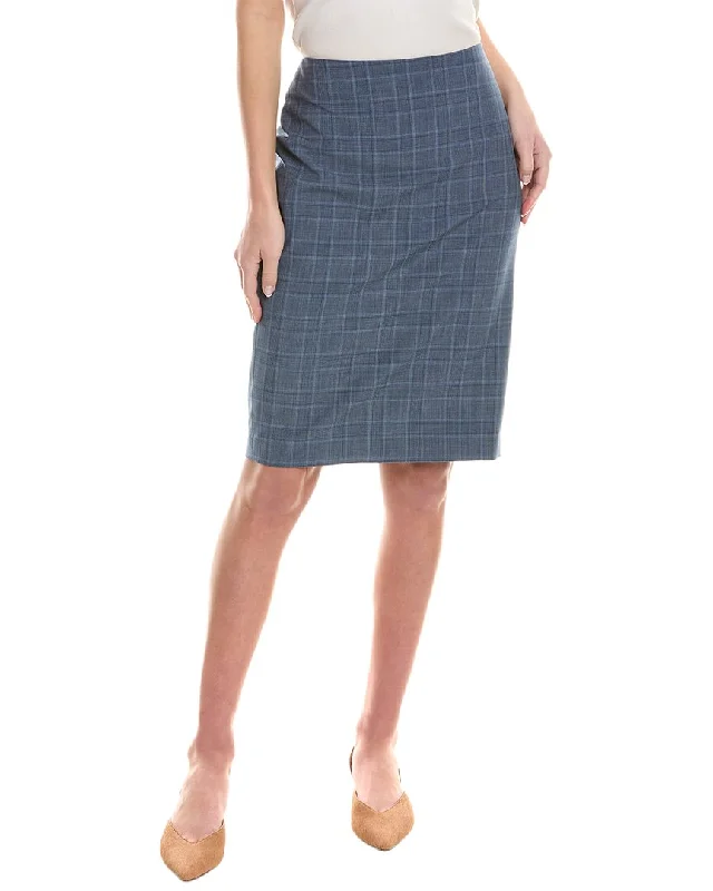 teal skater skirts casual -Brooks Brothers Wool-Blend Skirt