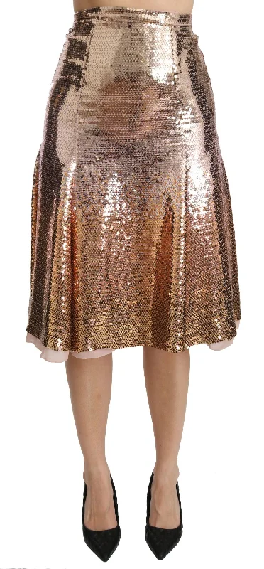 indigo pencil skirts smart -Dolce & Gabbana  Sequined High Waist Women's Skirt