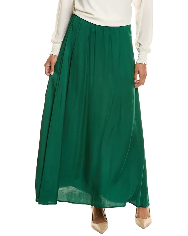 teal wrap skirts stylish -DONNI. Silky Simple Slip Skirt