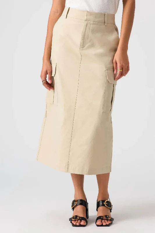 coral skater skirts casual -Essential Cargo Skirt In Marble Beige