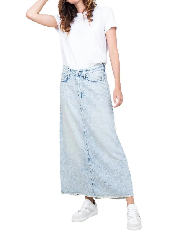 khaki asymmetrical skirts modern -Megan Denim Skirt In Misty