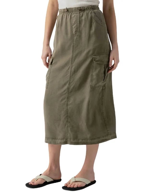 coral midi skirts chic -Parachute Skirt In Burnt Olive