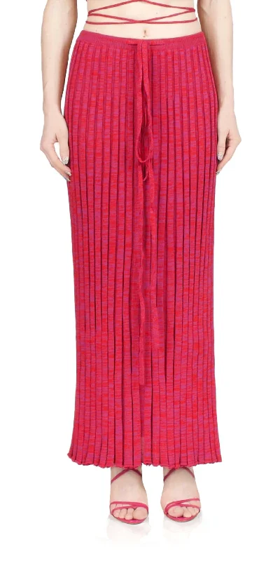 peach cargo skirts vibrant -Pleated Knit Tie Skirt In Raspberry