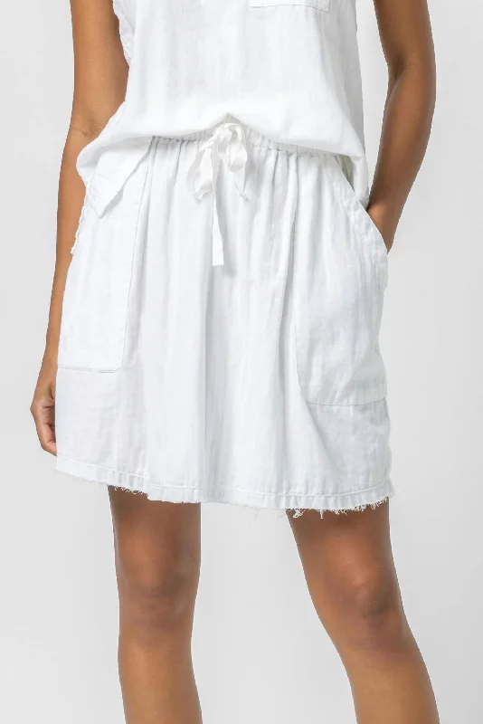 indigo utility skirts versatile -Short Skirt With Pockets In White