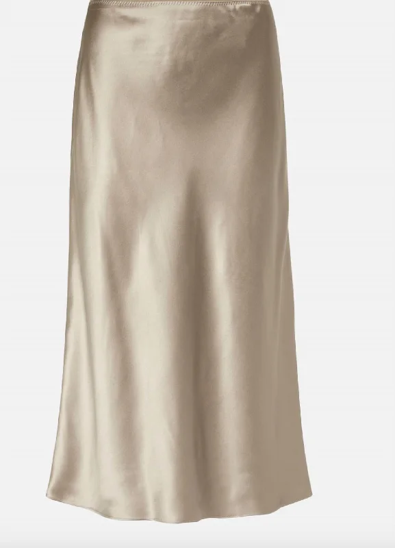 olive flared skirts stylish -Siena Slip Skirt In Champagne