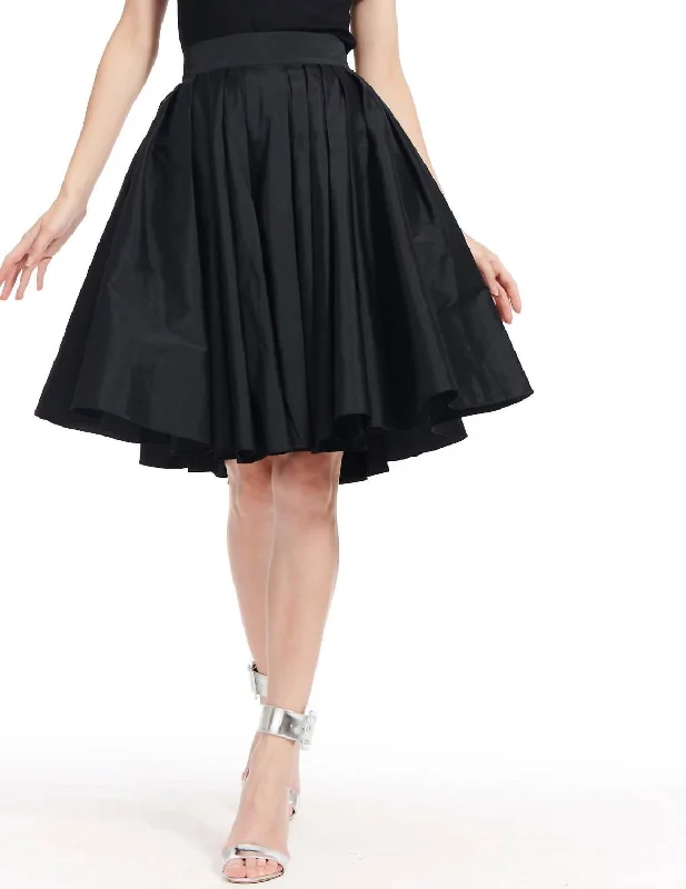 heather grey flared skirts chic -Taffeta Party Skirt In Black