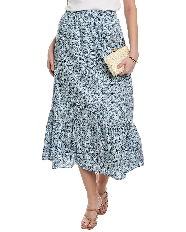 olive midi skirts elegant -YAL New York Bottom Tier Skirt