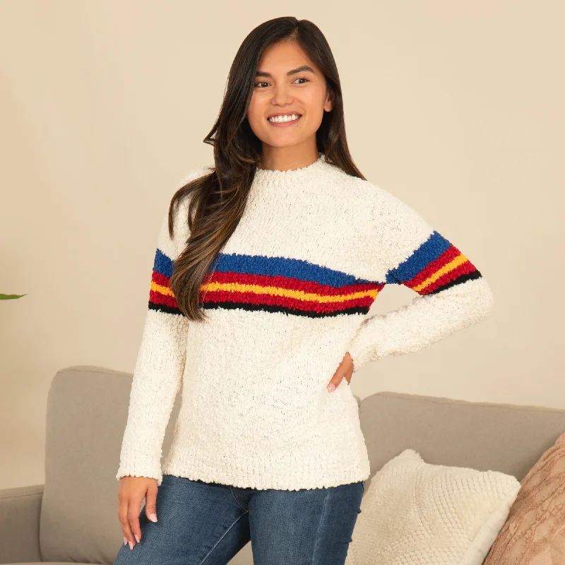 cardigan extra long -Rainbow Soft Nubby Knit Sweater