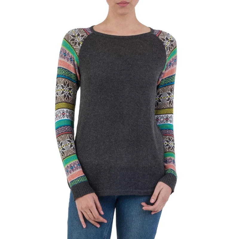 cardigan organic cotton -Andean Star in Charcoal Knit Sweater