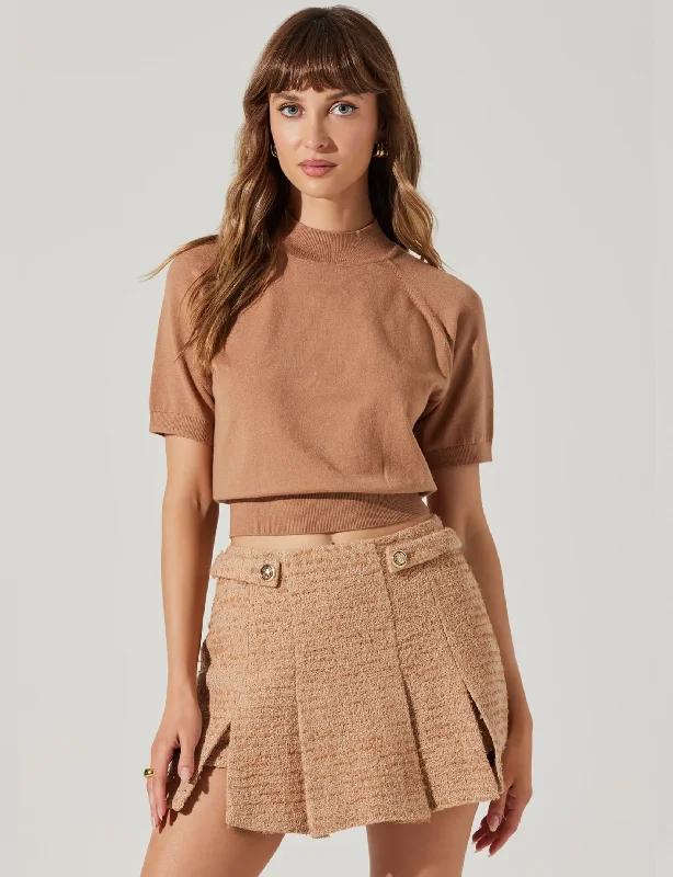 cardigan punchy beige -Larine Cropped Sweater, Camel