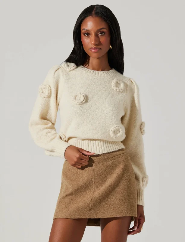 cardigan earthy beige -Wilessa Sweater, Cream