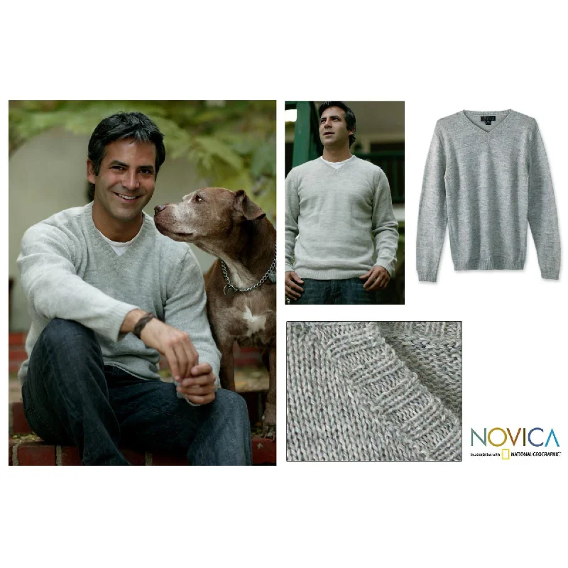 cardigan double layer -Favorite Memories Men's Gray Sweater