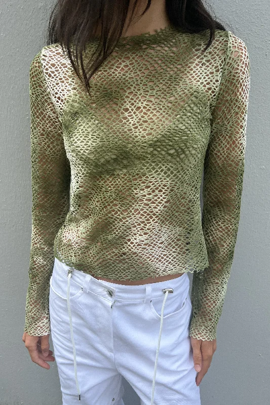 cardigan heated knit -GRADIENT OPEN-KNIT TOP