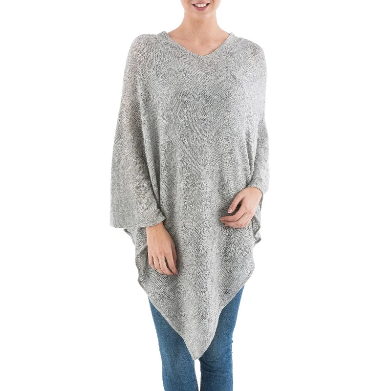 cardigan neon bright -Grey Tulip Petal Poncho