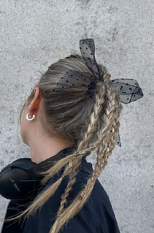 cardigan laidback white -HAIR TIE WITH OVERSIZED BOW