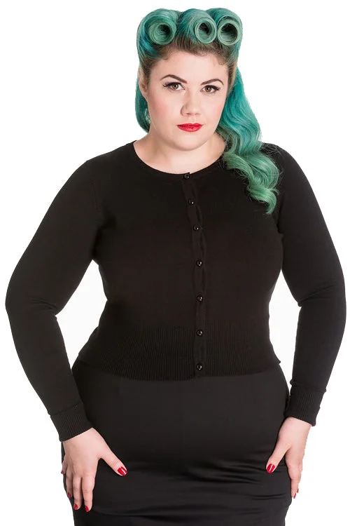 cardigan flowing design -Hell Bunny Paloma Cardigan in Black