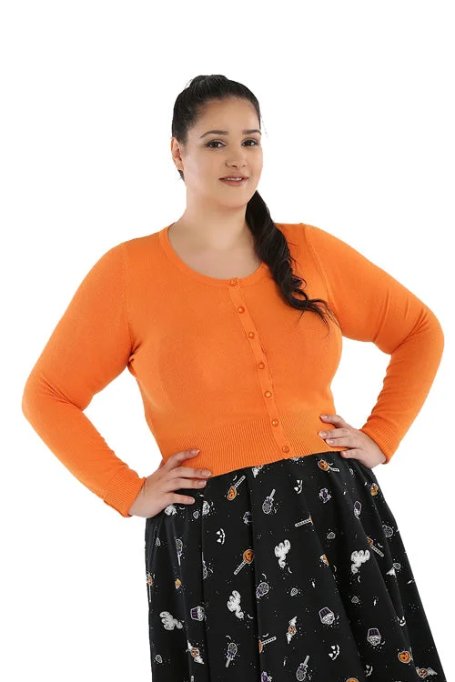 cardigan trendy pattern -Hell Bunny Paloma Cardigan in Orange