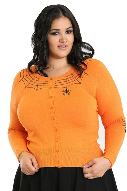 cardigan laidback pattern -Hell Bunny Spider Cardigan in Orange