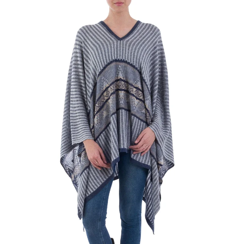 cardigan mock neck -Memories Past Geometric Bohemian Poncho