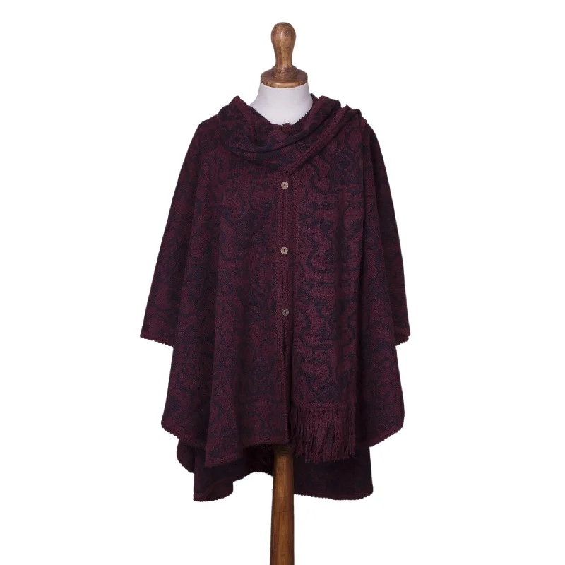 cardigan organic cotton -Peruvian Wildflower Reversible Ruana Cloak