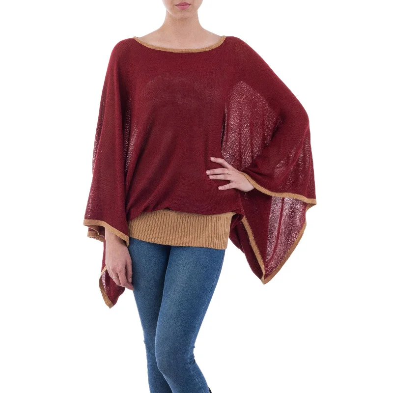 cardigan floor length -Piura Dance Burgundy Sweater