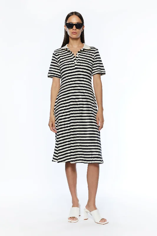 cardigan chic wool -STRIPED POLO DRESS