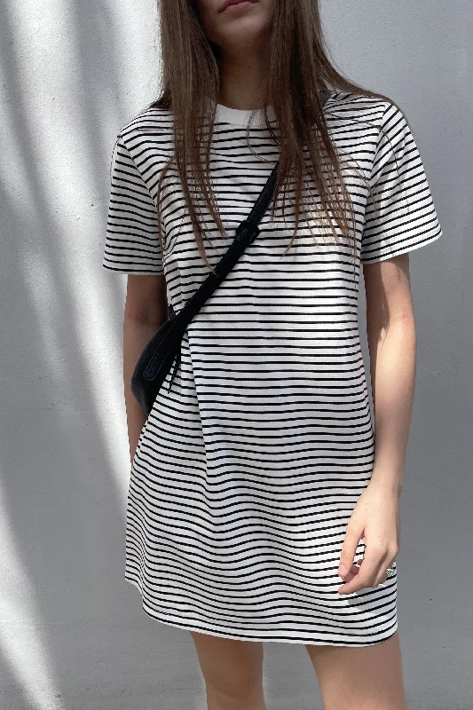 cardigan trendy fabric -STRIPED T-SHIRT DRESS