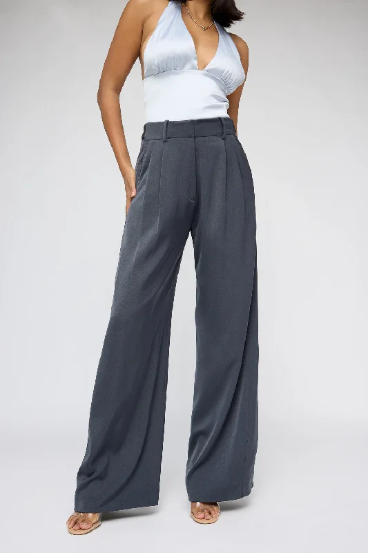 indigo dress pants polished -Boeing Grey Adjustable Korean Pants