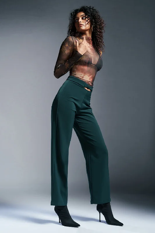 peach culottes pants vibrant -Emerald Bay Twisted Waist Korean Pants