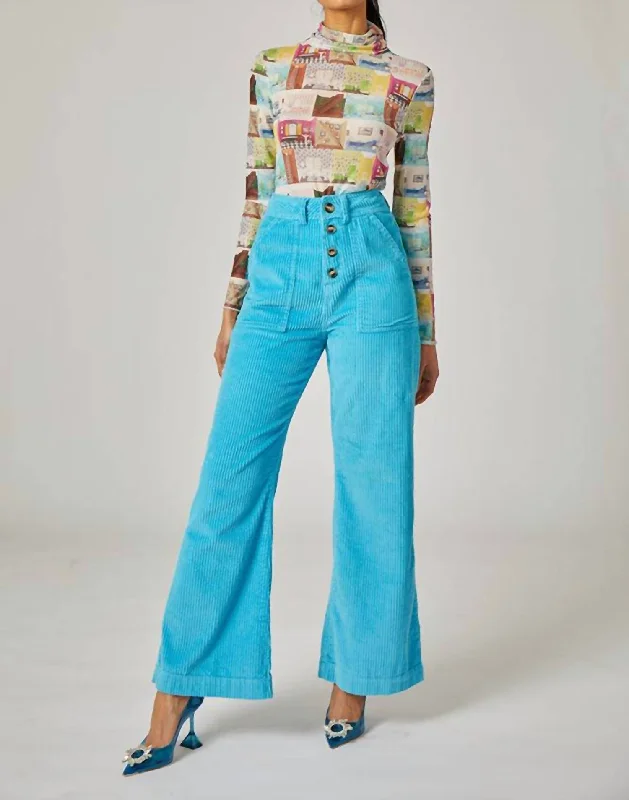 peach harem pants boho -Mike Pant In Cyan