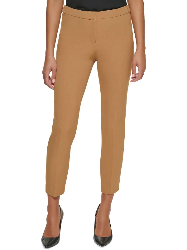 olive chino pants classic -Petites Womens Tapered Leg Mid-Rise Ankle Pants