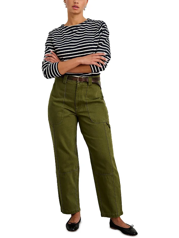 coral bootcut pants chic -Pheobe Womens Straight Leg Utility Cargo Pants