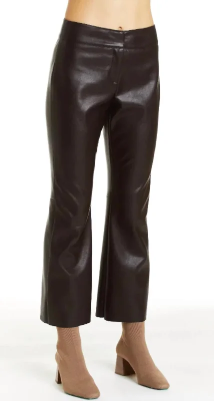 taupe stretch pants for gym -Riley Pants In Chocolate