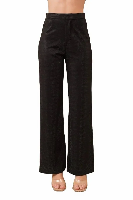 lilac jogger pants relaxed -Stone Embellishments Long Pants In Black