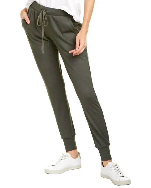 heather grey utility pants versatile -Waffle Jogger Pant In Green