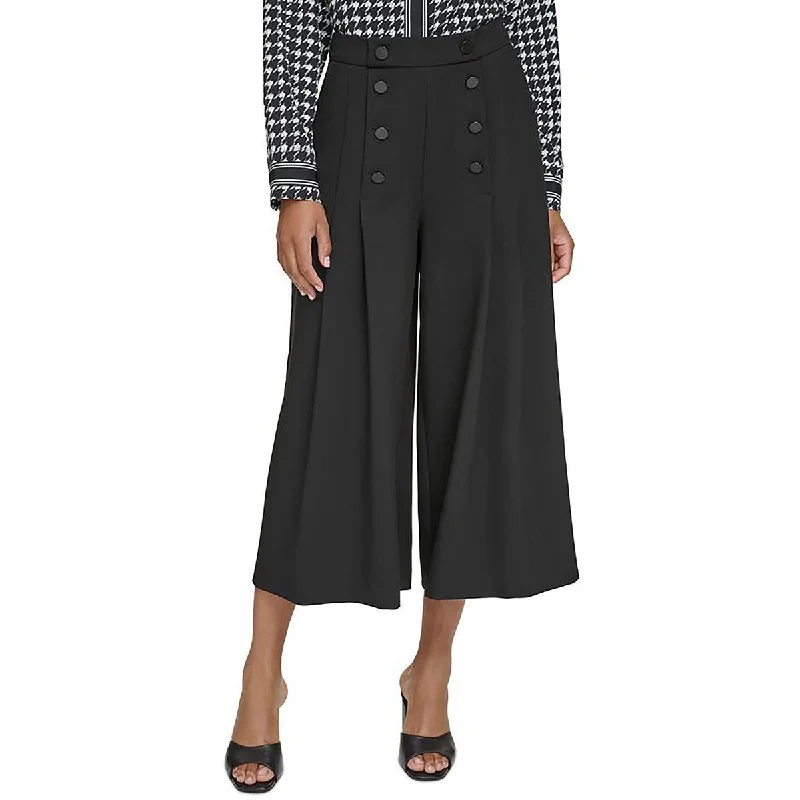 peach slim fit pants chic -Womens Button Sailor Wide Leg Pants