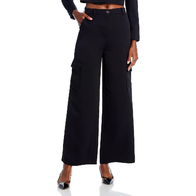 maroon slim fit pants sleek -Womens Cargo Pants Wide Leg Wide Leg Pants