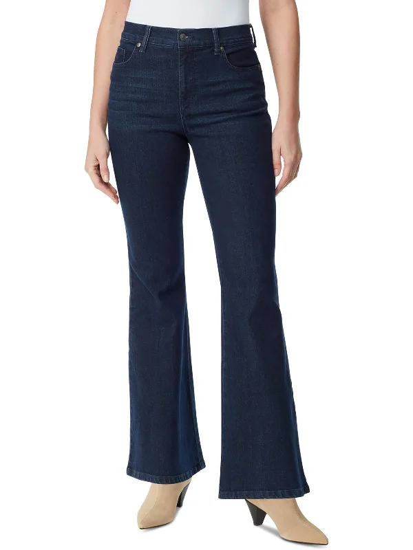 indigo cigarette pants sleek -Womens Dark Wash Slimming Flared Jeans