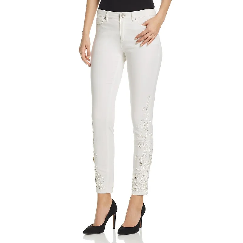 indigo palazzo pants stylish -Womens Denim Embellished Skinny Jeans