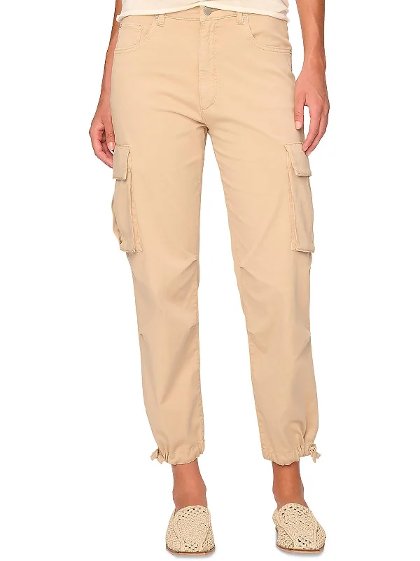 soft beige palazzo pants stylish -Womens High Rise Cargo Jogger Pants