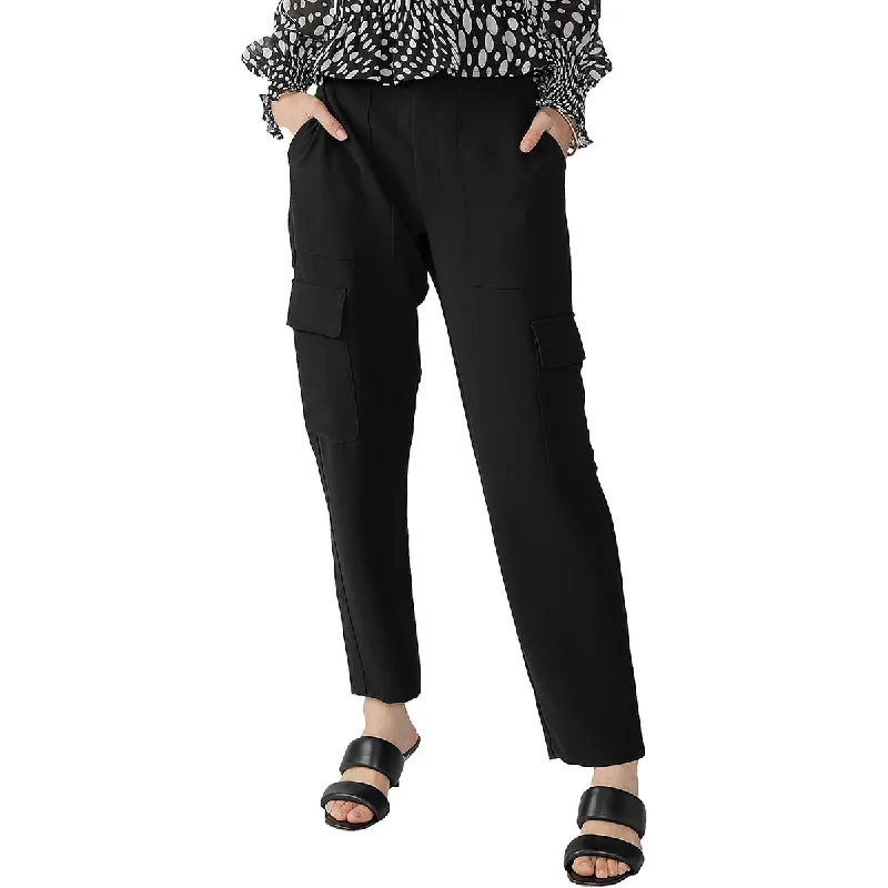 coral cigarette pants chic -Womens High Rise Casual Cargo Pants