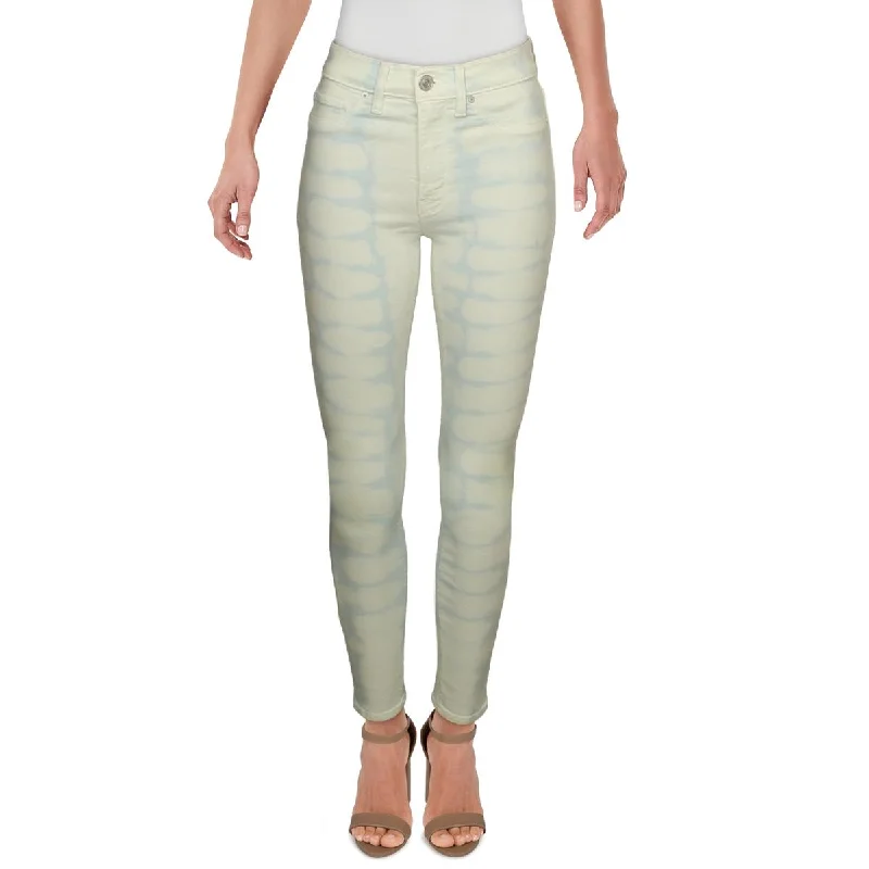 taupe dress pants for office -Womens High Waist Tie-Dye Skinny Jeans