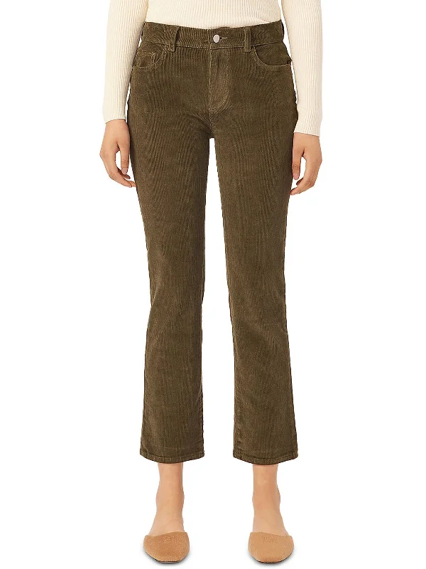 olive palazzo pants chic -Womens Mid-Rise Cropped Flared Jeans