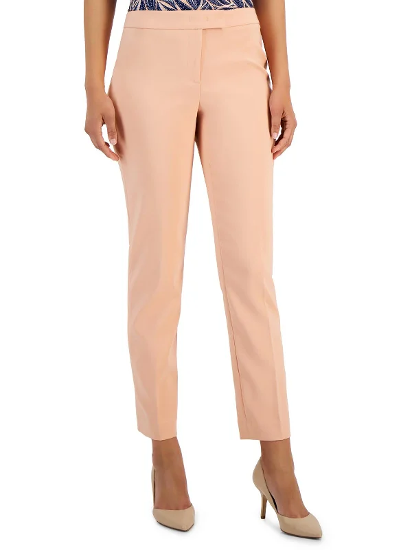 khaki jogger pants relaxed -Womens Mid-Rise Office Dress Pants