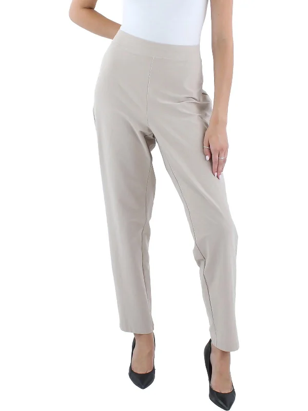 heather grey faux leather pants edgy -Womens Stretch Viscose Ankle Pants