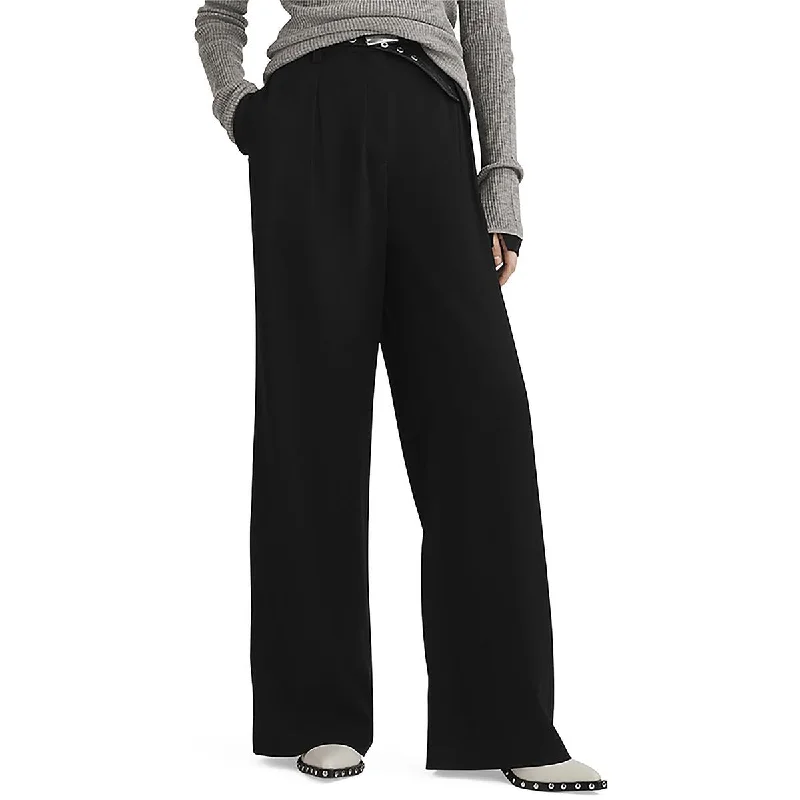 indigo relaxed fit pants casual -Womens Work Pant Wide Leg Dress Pants